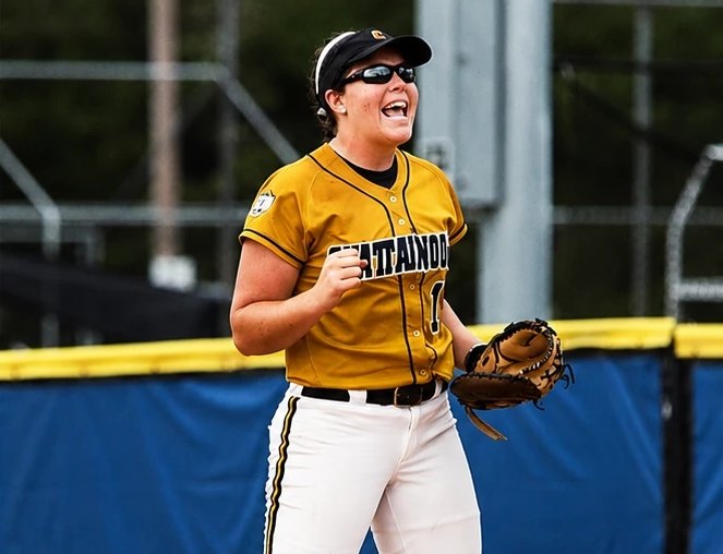 Michelle LaCourse celebrating on field